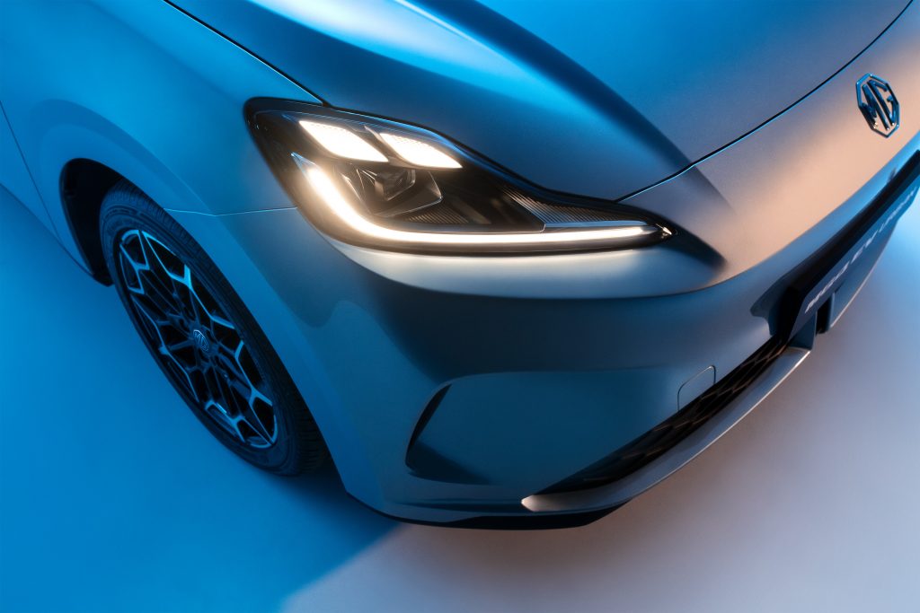 MG4 Urban LED-Scheinwerfer Detail MG4 Urban Frontscheinwerfer mit LED-Tagfahrlicht Detailaufnahme