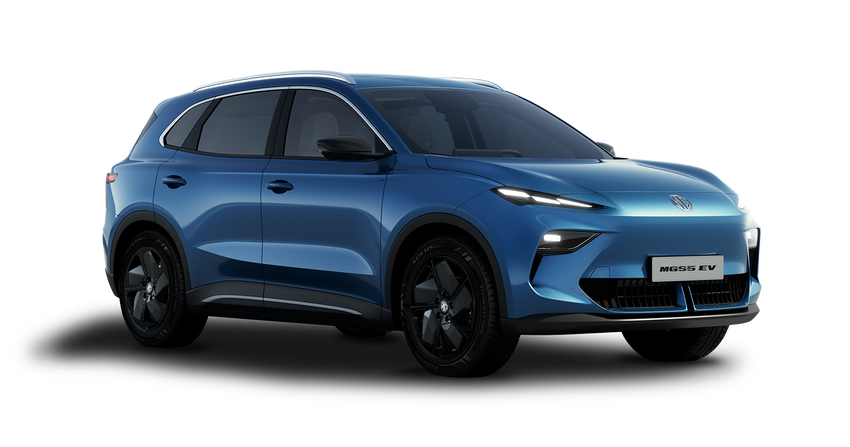 MGS5 EV Comfort Standard Range in Piccadilly Blue mit 17-Zoll-Vector-Leichtmetallfelgen